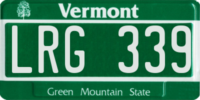 VT license plate LRG339