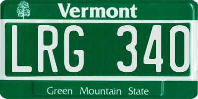 VT license plate LRG340