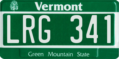 VT license plate LRG341