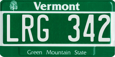 VT license plate LRG342