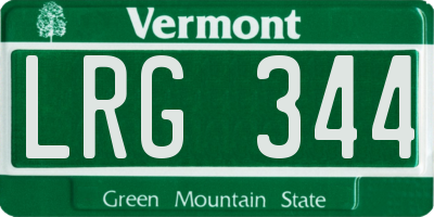VT license plate LRG344