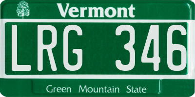 VT license plate LRG346