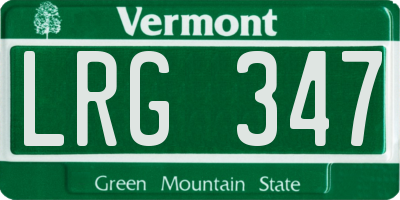 VT license plate LRG347