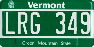 VT license plate LRG349
