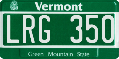 VT license plate LRG350