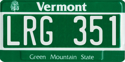 VT license plate LRG351