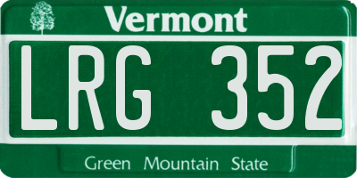 VT license plate LRG352
