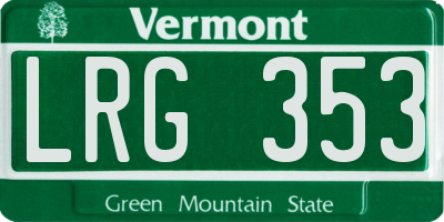 VT license plate LRG353