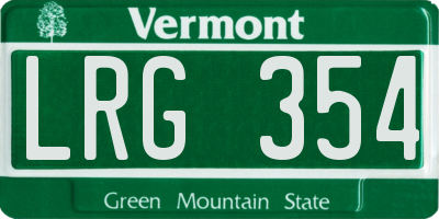VT license plate LRG354