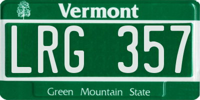VT license plate LRG357