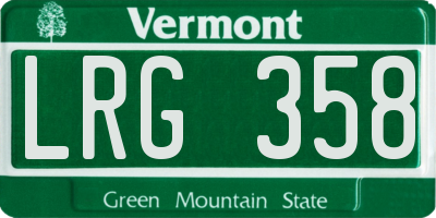 VT license plate LRG358