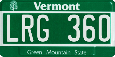VT license plate LRG360