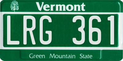 VT license plate LRG361