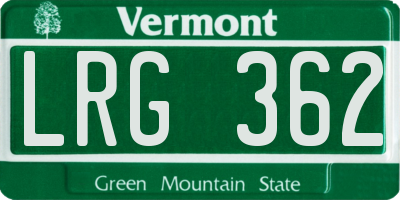 VT license plate LRG362
