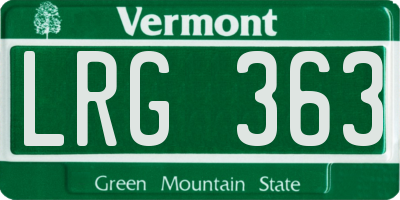 VT license plate LRG363