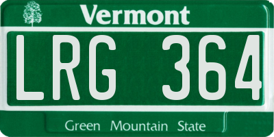 VT license plate LRG364