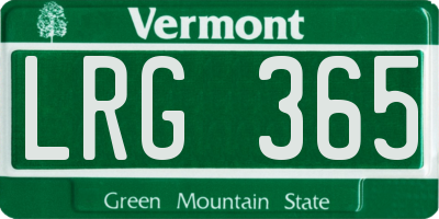 VT license plate LRG365