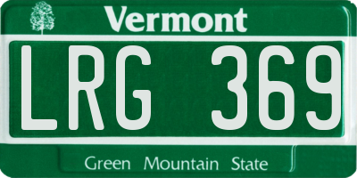 VT license plate LRG369