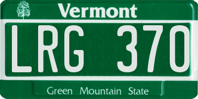 VT license plate LRG370