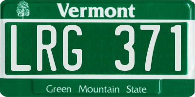 VT license plate LRG371