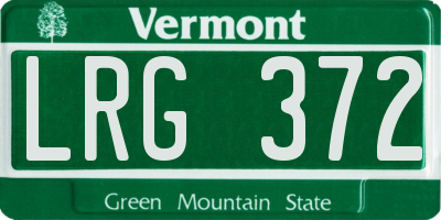 VT license plate LRG372