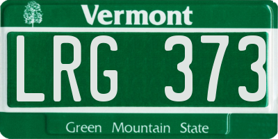 VT license plate LRG373
