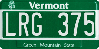 VT license plate LRG375