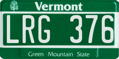 VT license plate LRG376