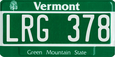 VT license plate LRG378