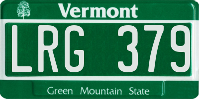 VT license plate LRG379
