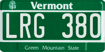 VT license plate LRG380