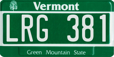 VT license plate LRG381