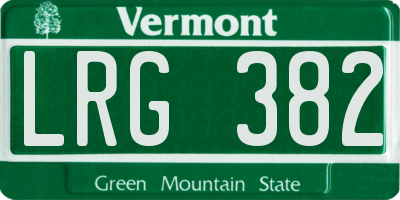 VT license plate LRG382