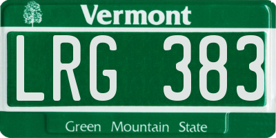 VT license plate LRG383