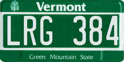 VT license plate LRG384