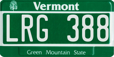 VT license plate LRG388