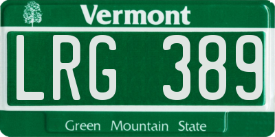 VT license plate LRG389