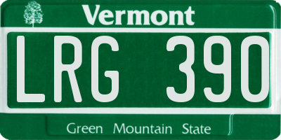 VT license plate LRG390