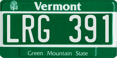 VT license plate LRG391