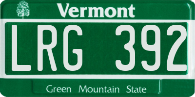 VT license plate LRG392