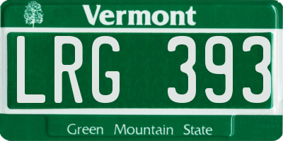 VT license plate LRG393