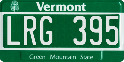 VT license plate LRG395