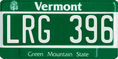 VT license plate LRG396