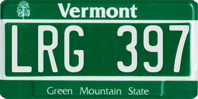 VT license plate LRG397