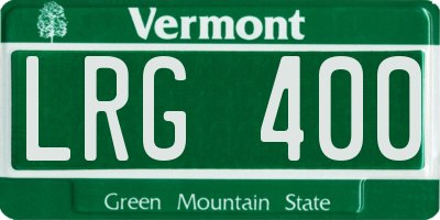 VT license plate LRG400