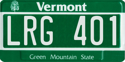 VT license plate LRG401