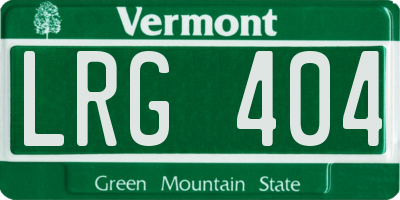 VT license plate LRG404