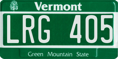 VT license plate LRG405