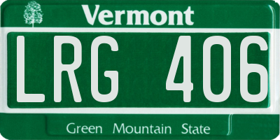 VT license plate LRG406