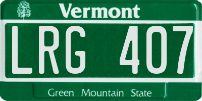 VT license plate LRG407